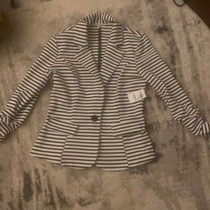 Black and white striped blazer